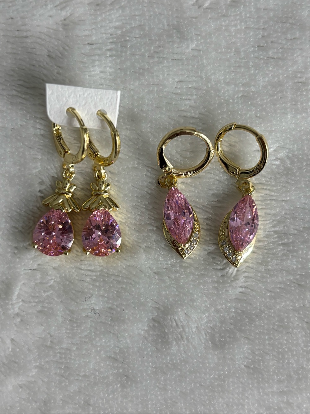 Pink Cubic Zirconia Earrings